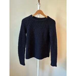 Maje Navy Alpaca Wool Textured Sweater, Size 1
